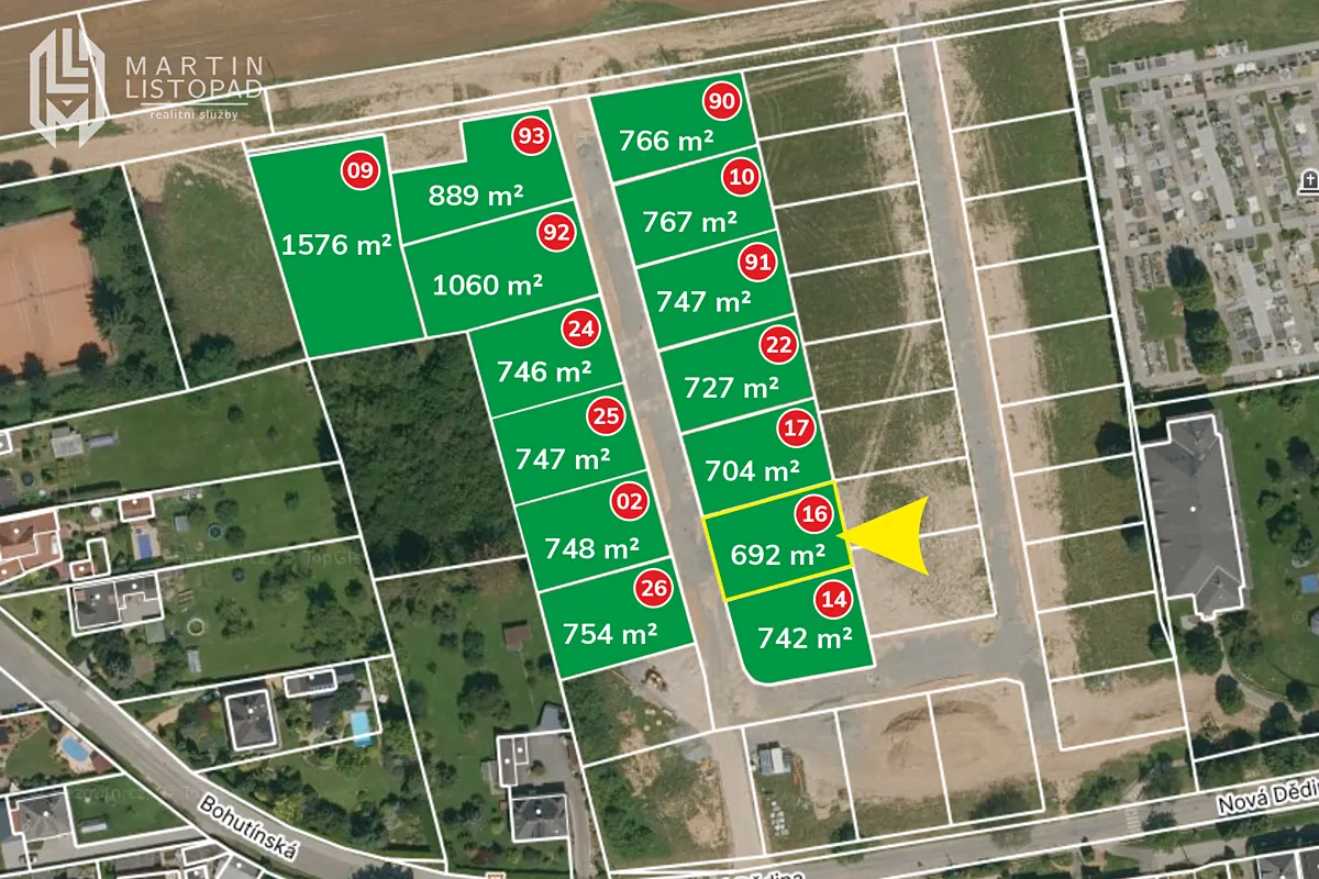 Prodej stavebního pozemku 692 m²